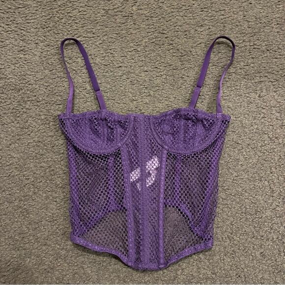 Urban Outfitters Out From Under Purple Mesh Corset - Picture 2 of 4